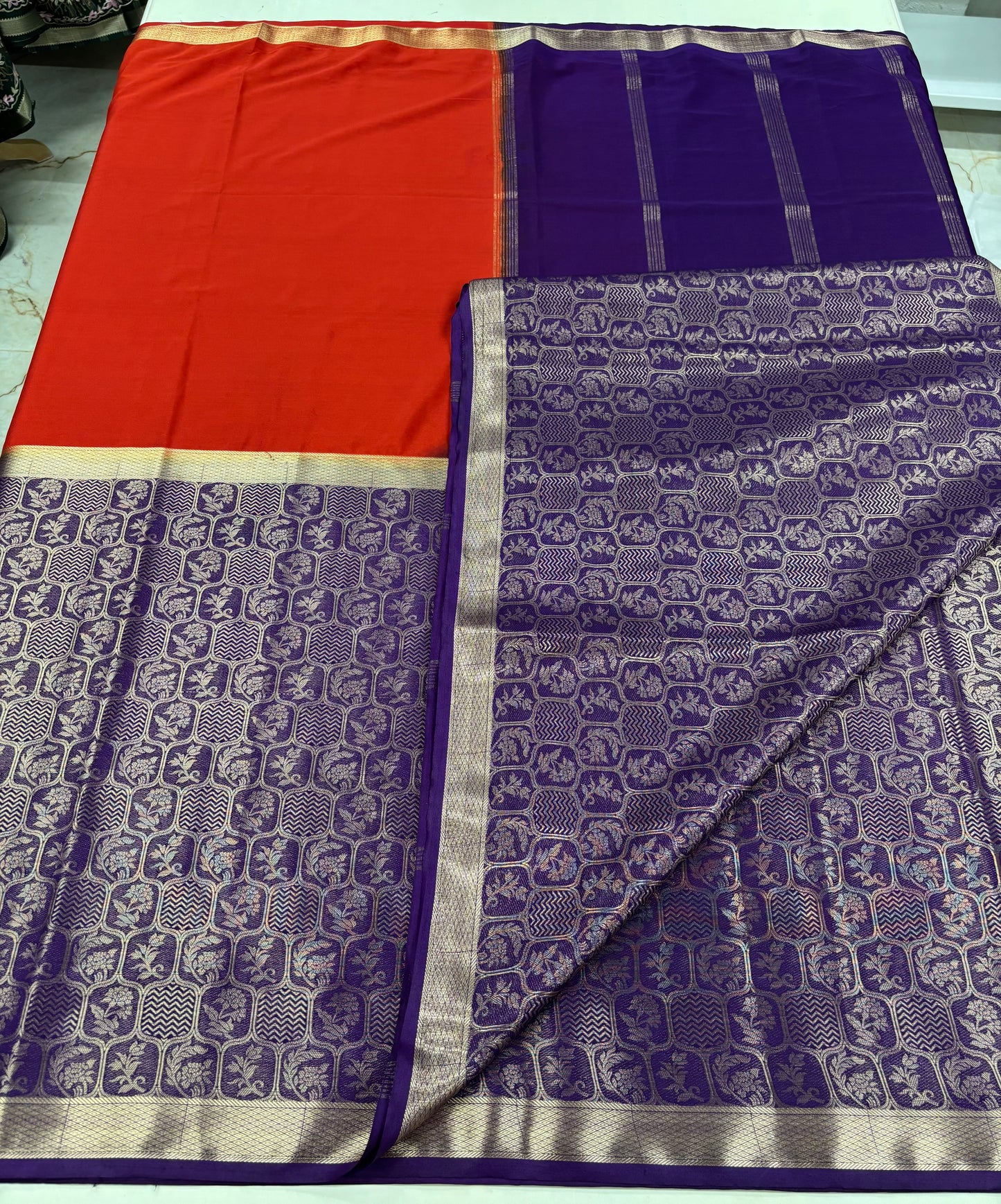 Semi Mysore Crepe (Half and Half Brocade)