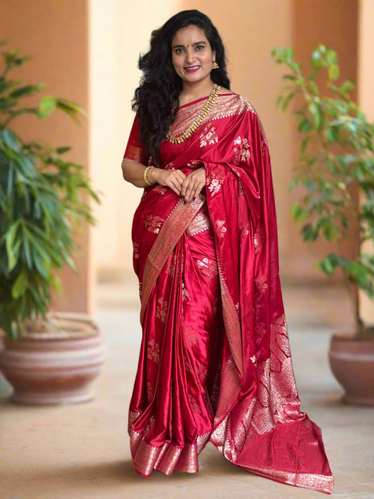 Banarasi Satin (Premium, Floral Motifs)