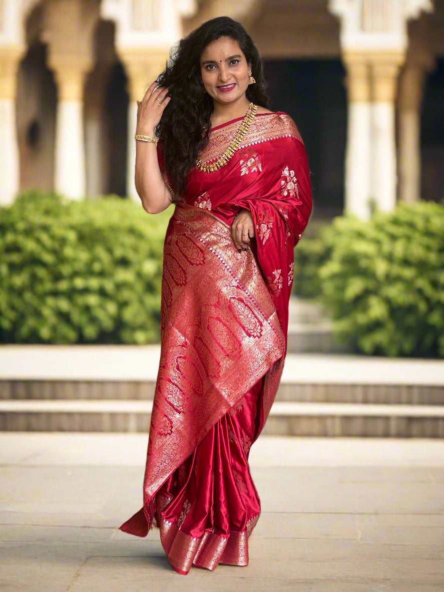 Banarasi Satin (Premium, Floral Motifs)