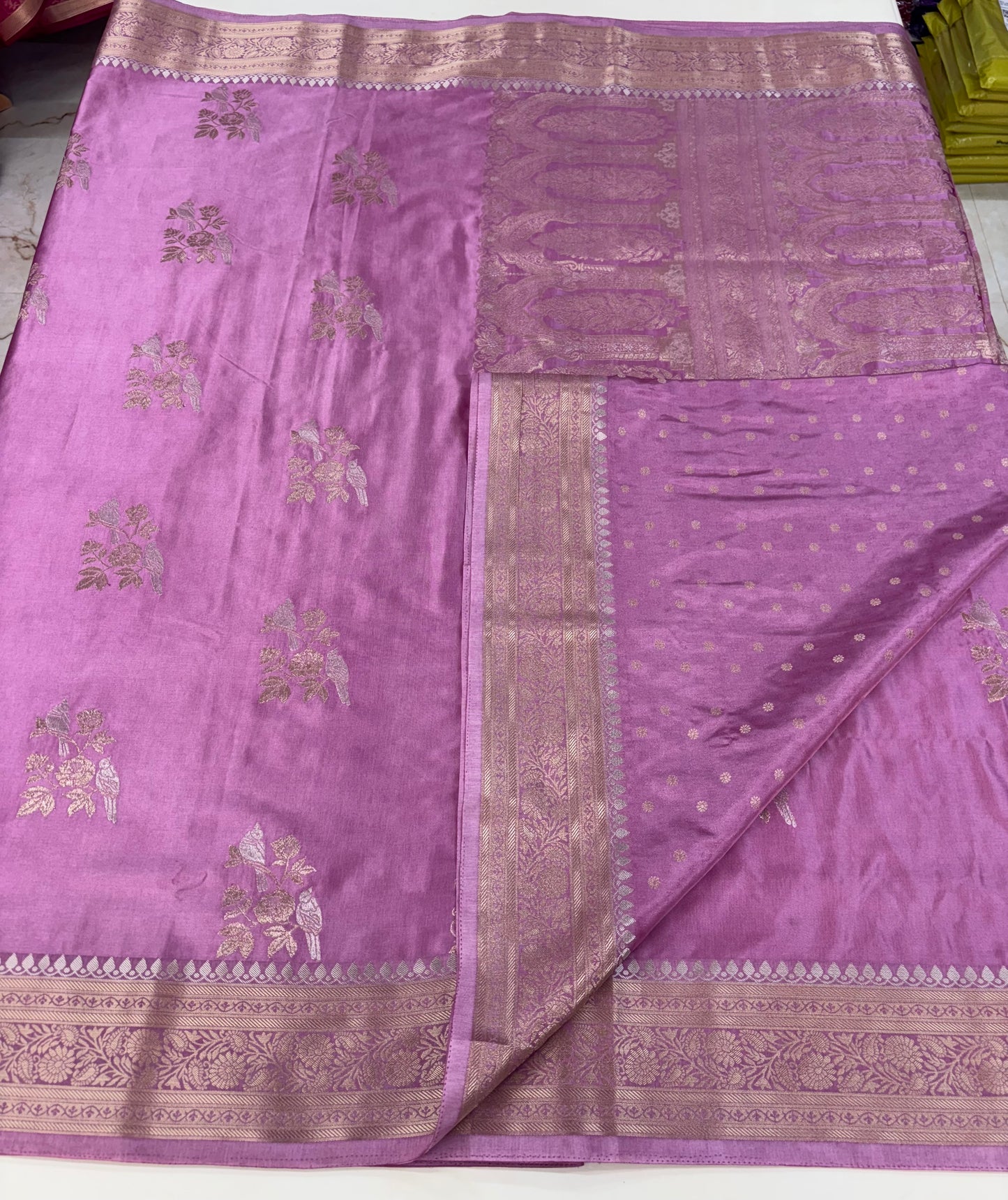 Banarasi Satin (Premium, Floral Motifs)