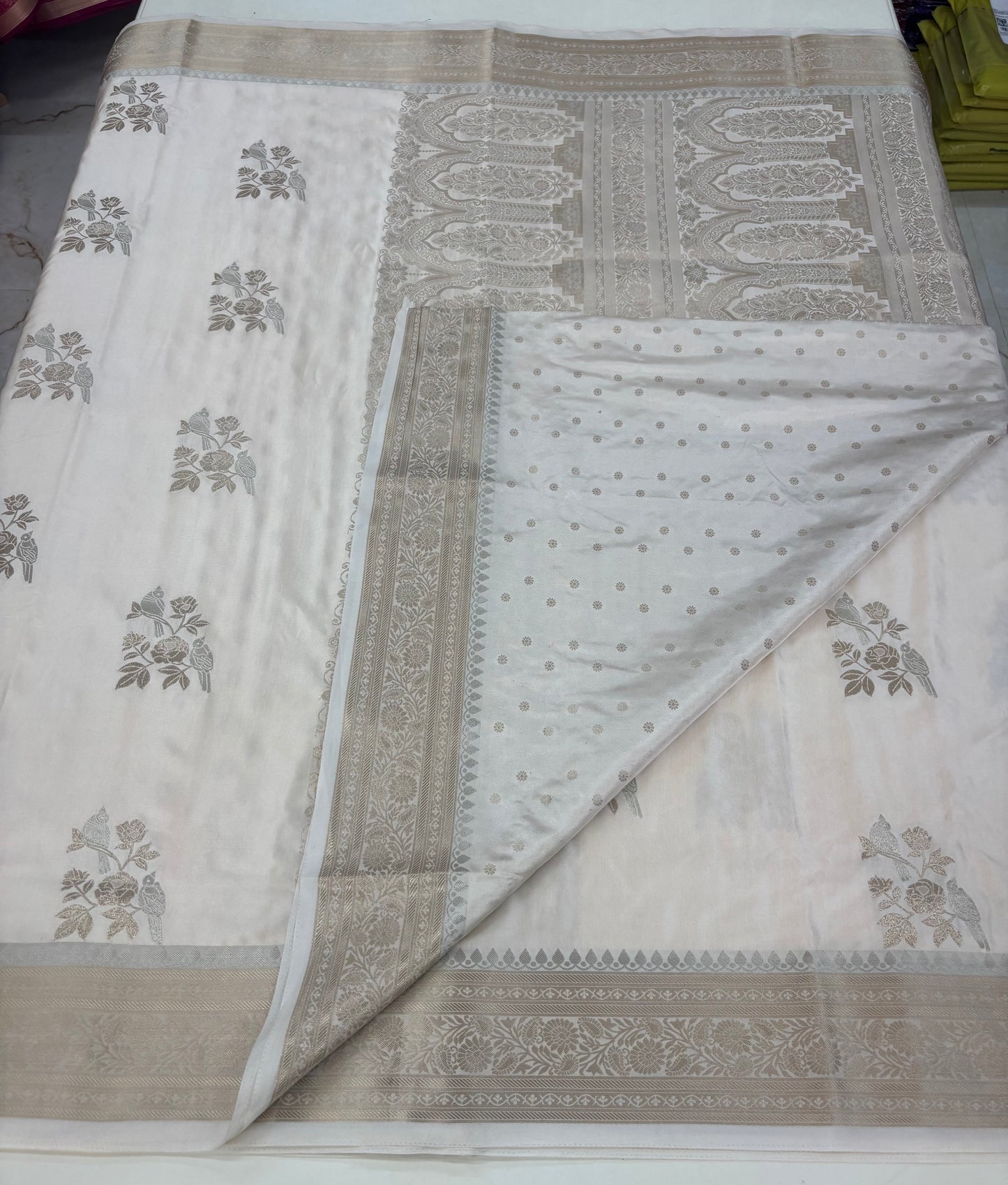 Banarasi Satin (Premium, Floral Motifs)