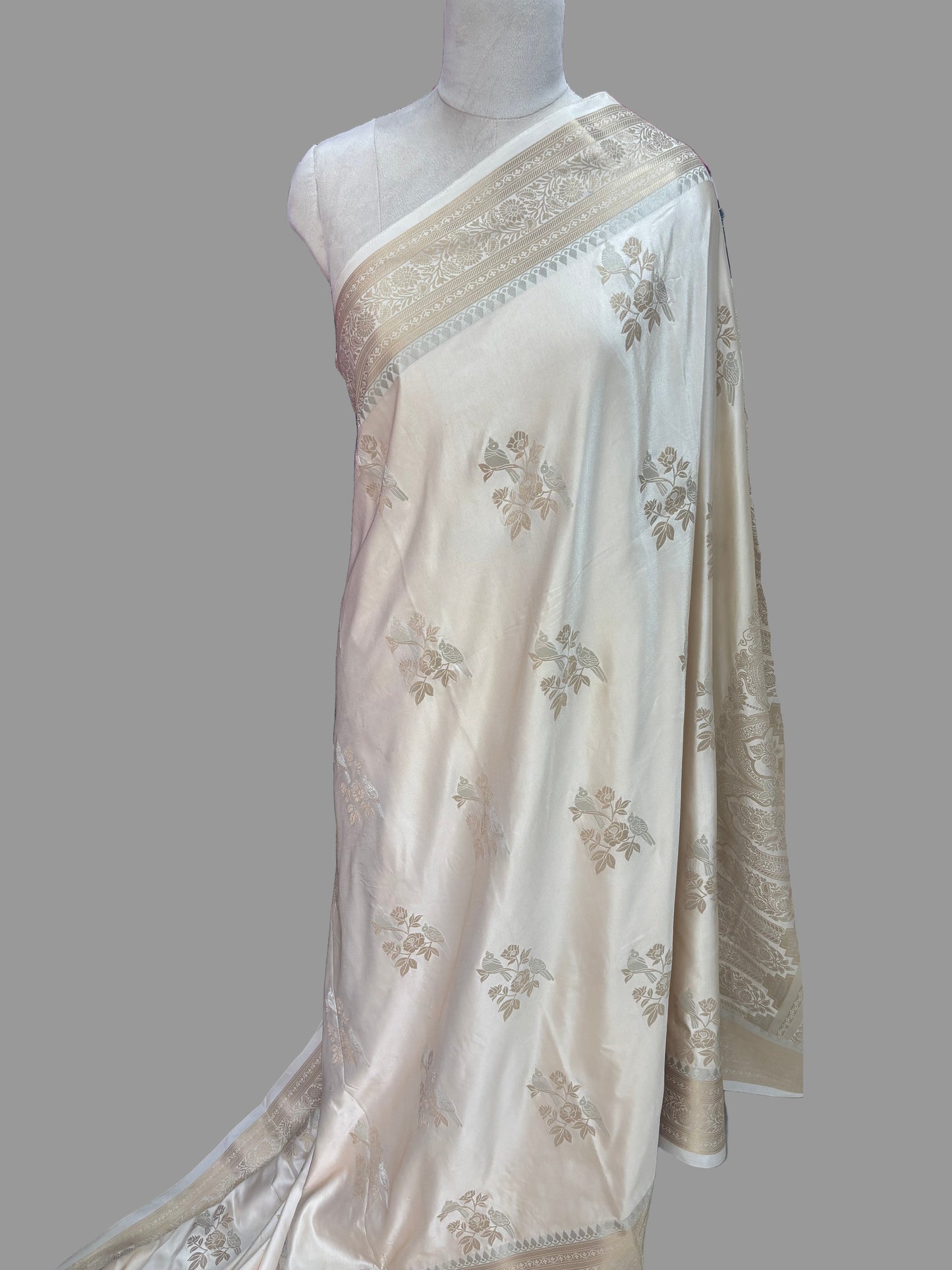 Banarasi Satin (Premium, Floral Motifs)