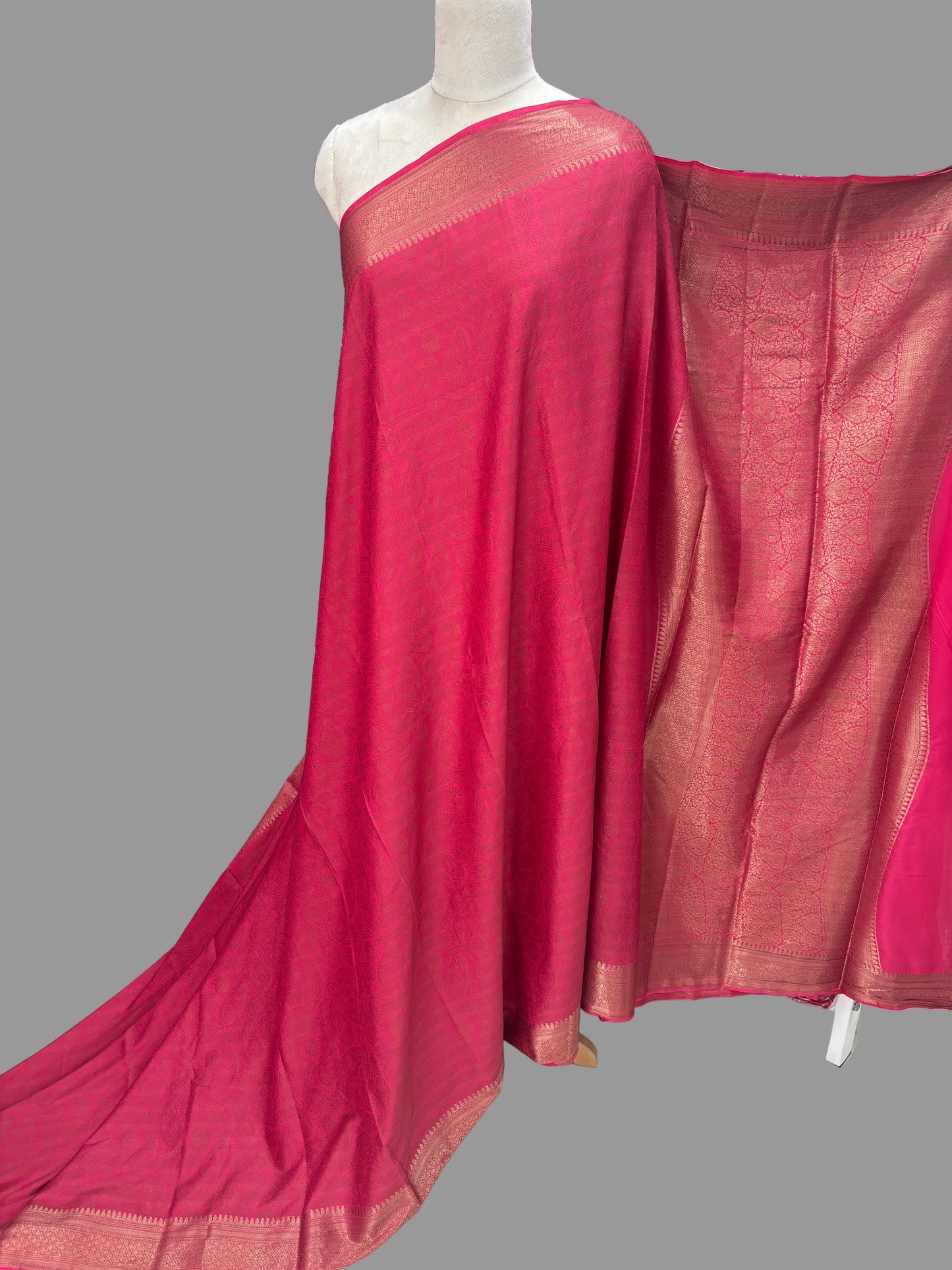 Semi Mysore Crepe (Neem Zari Brocade - Antique Look)