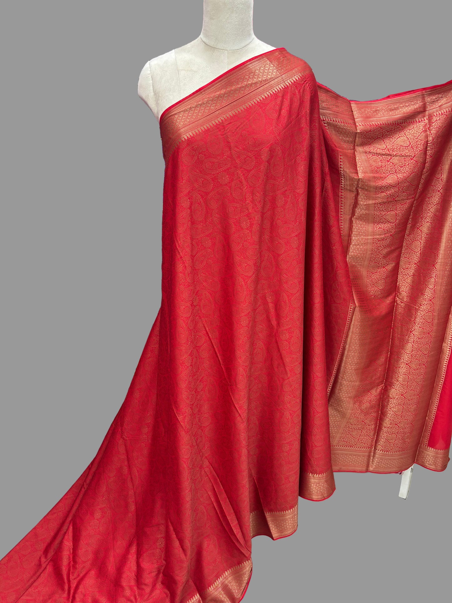 Semi Mysore Crepe (Neem Zari Brocade - Antique Look)