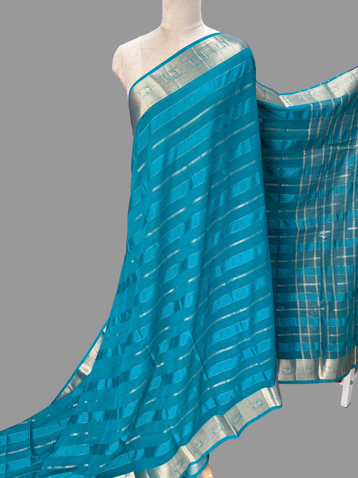 Georgette with Satin Strips