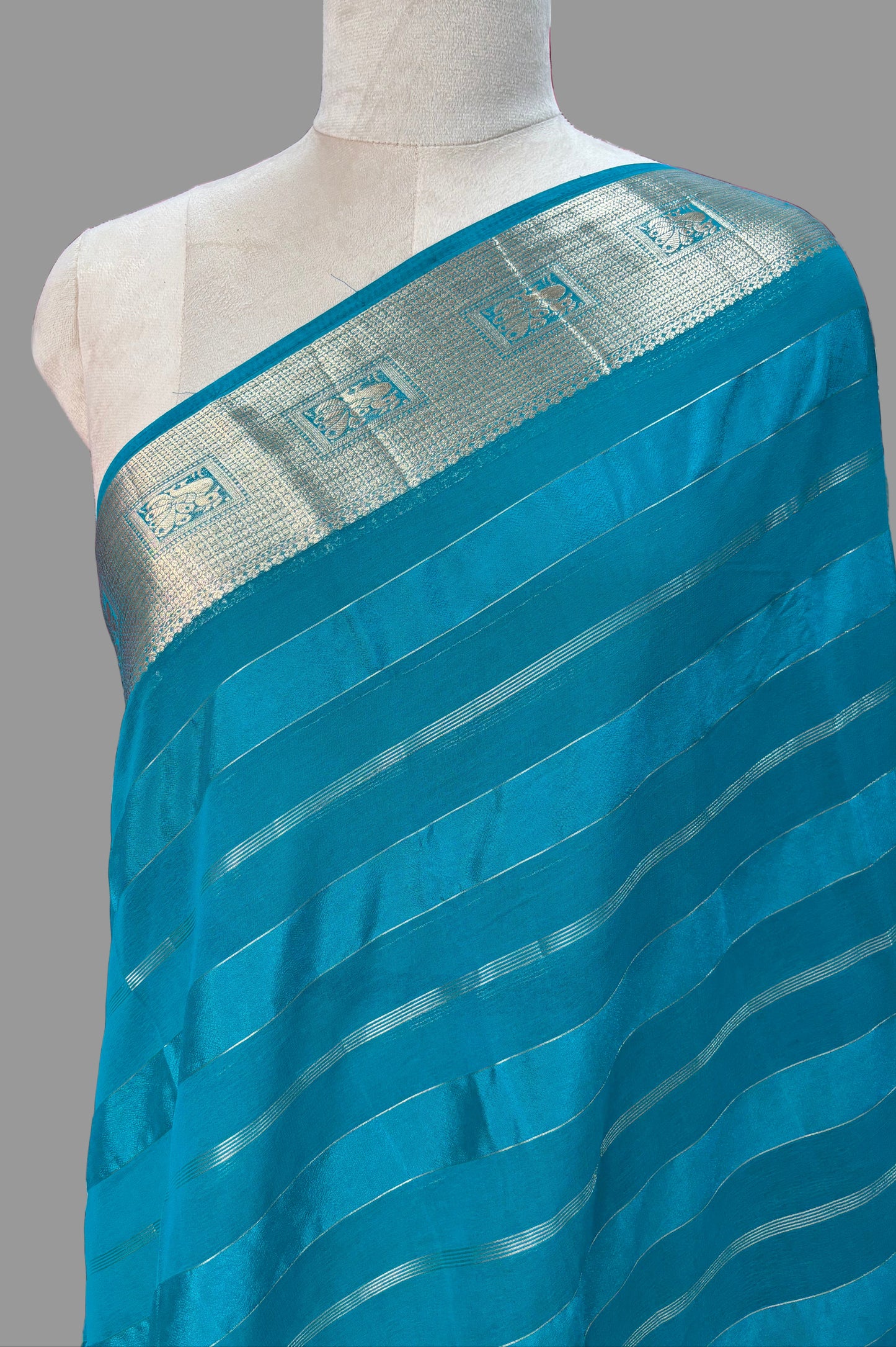 Georgette with Satin Strips