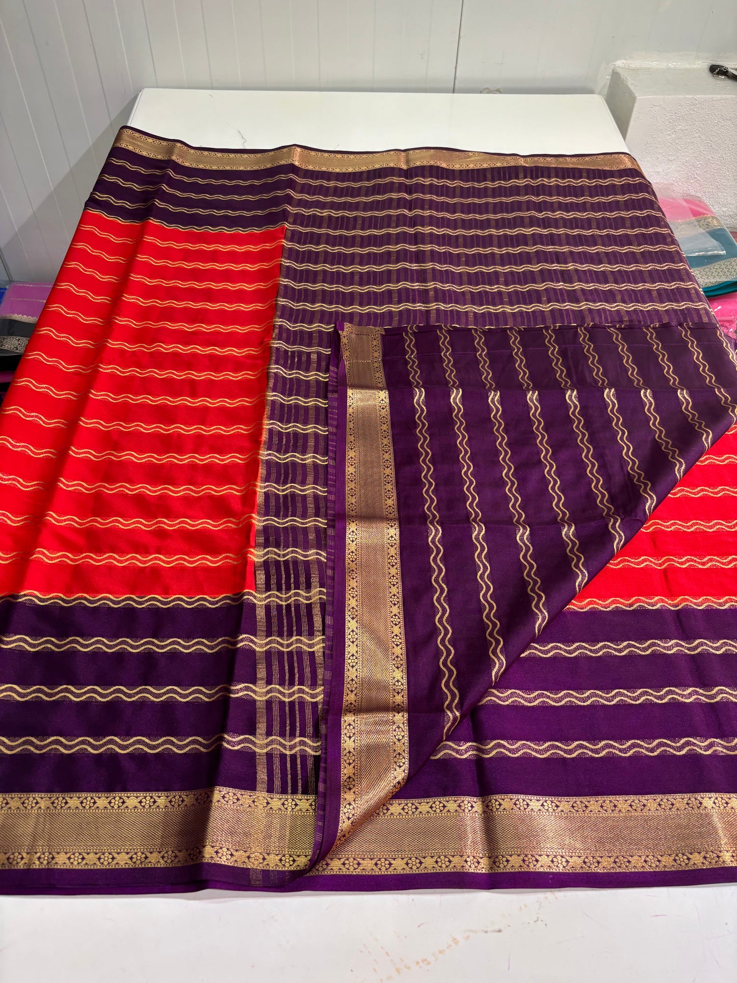 Semi Mysore Crepe (Leheriya Pattern, 2D)