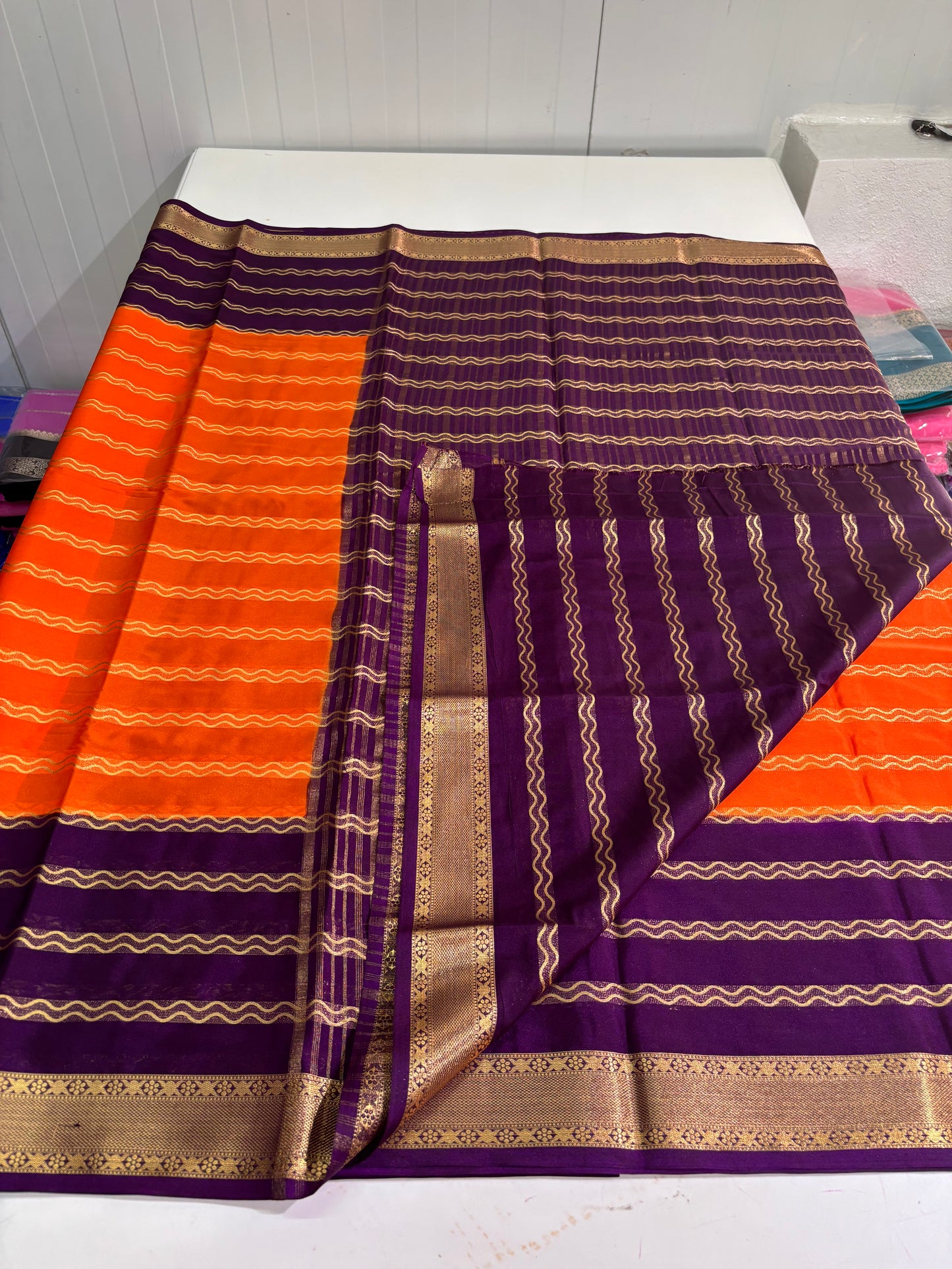 Semi Mysore Crepe (Leheriya Pattern, 2D)