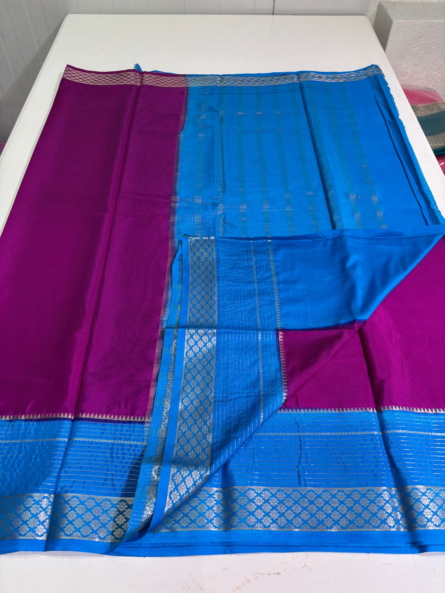 Semi Mysore Crepe (SS Sequence Lines Border)