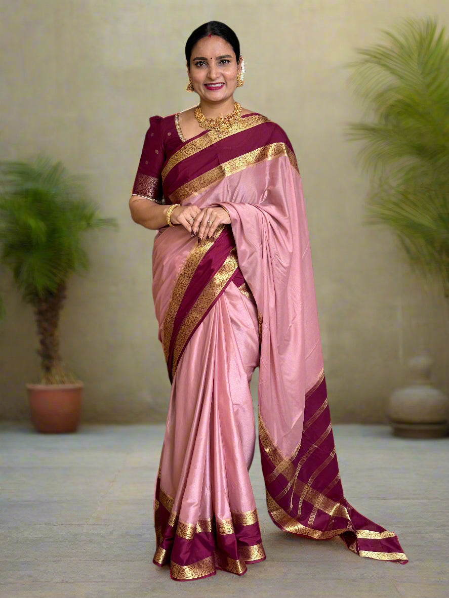 Semi Mysore Crepe (Premium, Floral Bentex Border)