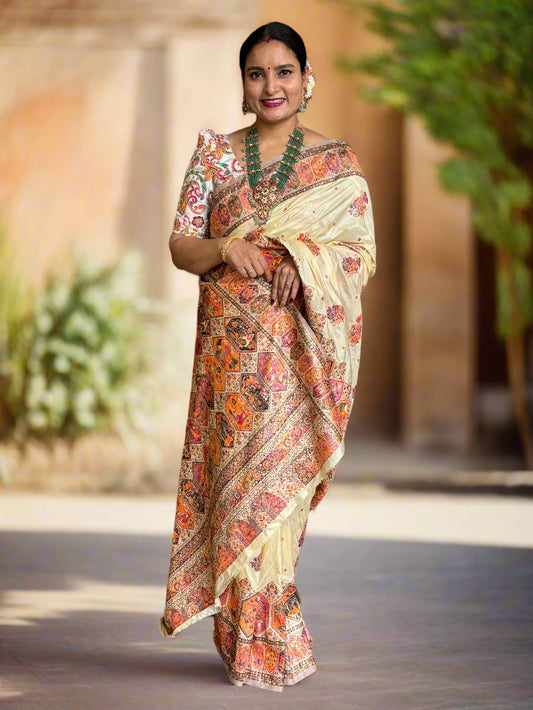 Kashmiri Pashmina Saree (Darbar Theme)