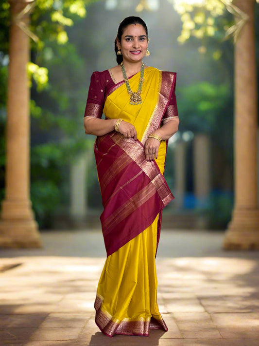 Semi Mysore Crepe (Mango Sequence Border CP)