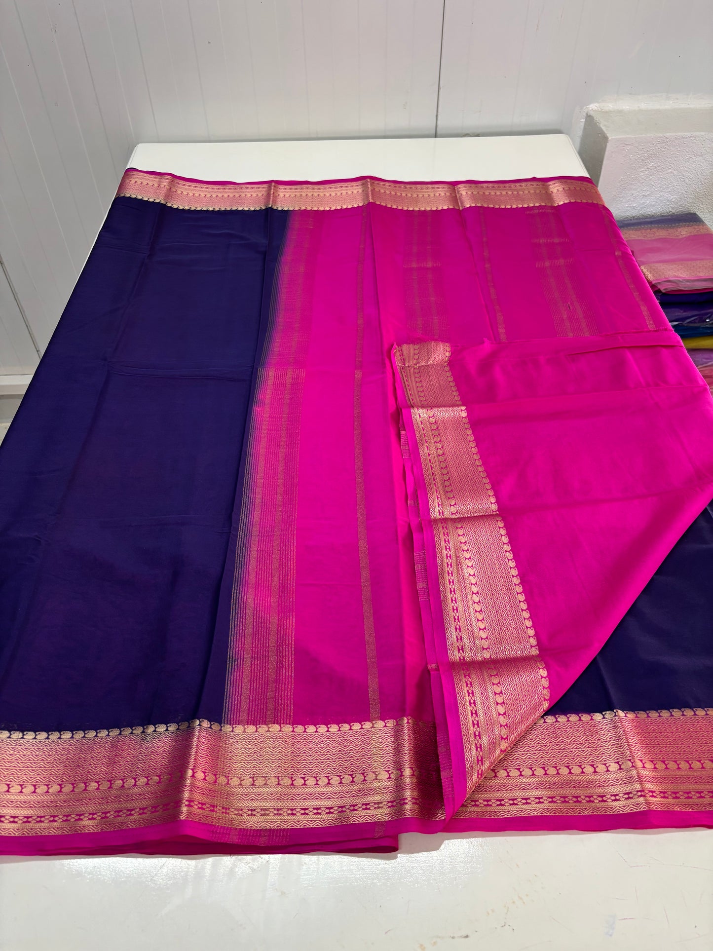 Semi Mysore Crepe (Mango Sequence Border CP)