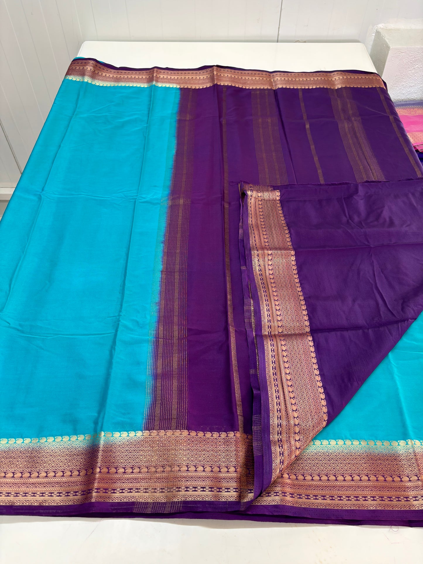 Semi Mysore Crepe (Mango Sequence Border CP)