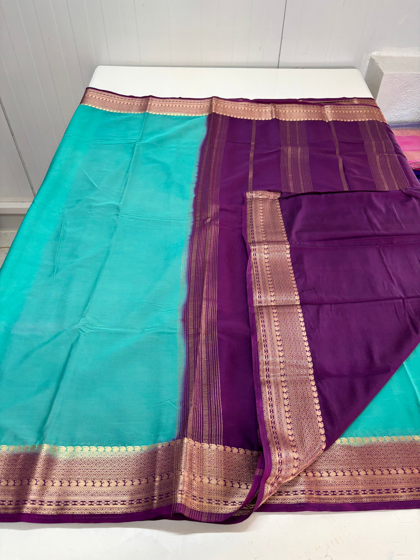 Semi Mysore Crepe (Mango Sequence Border CP)