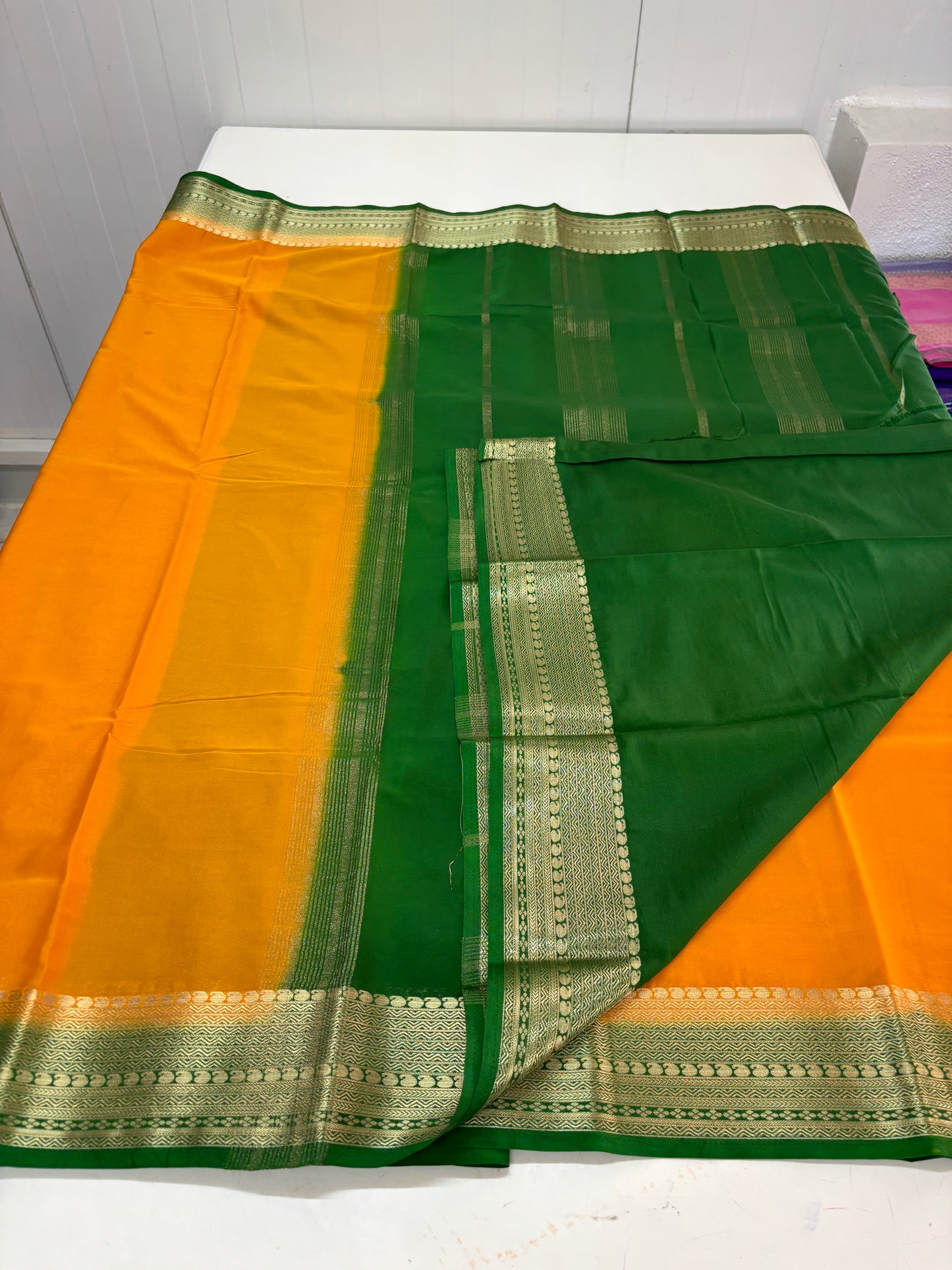 Semi Mysore Crepe (Mango Sequence Border CP)