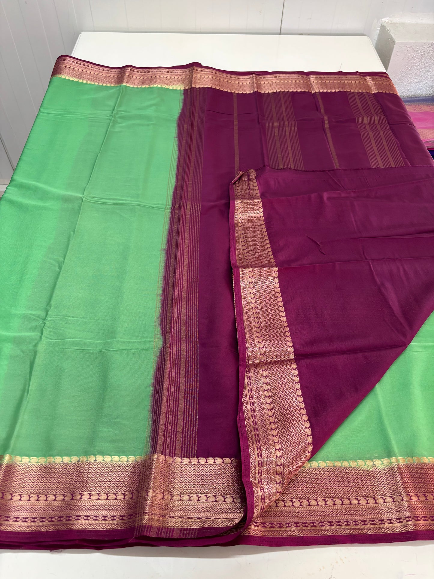 Semi Mysore Crepe (Mango Sequence Border CP)