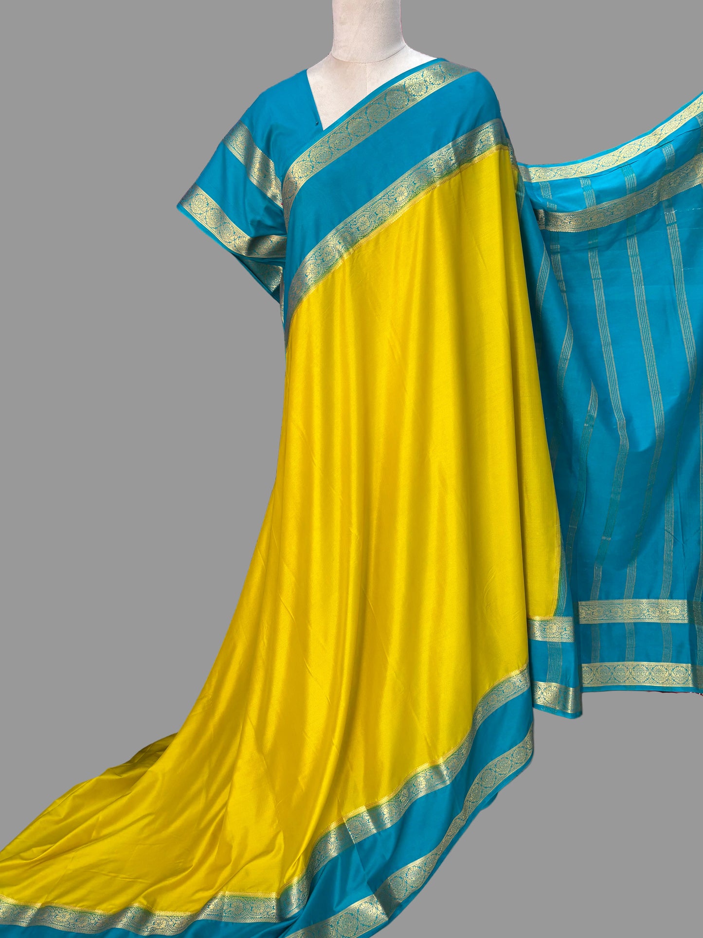 Semi Mysore Crepe (Premium, Floral Bentex Border)