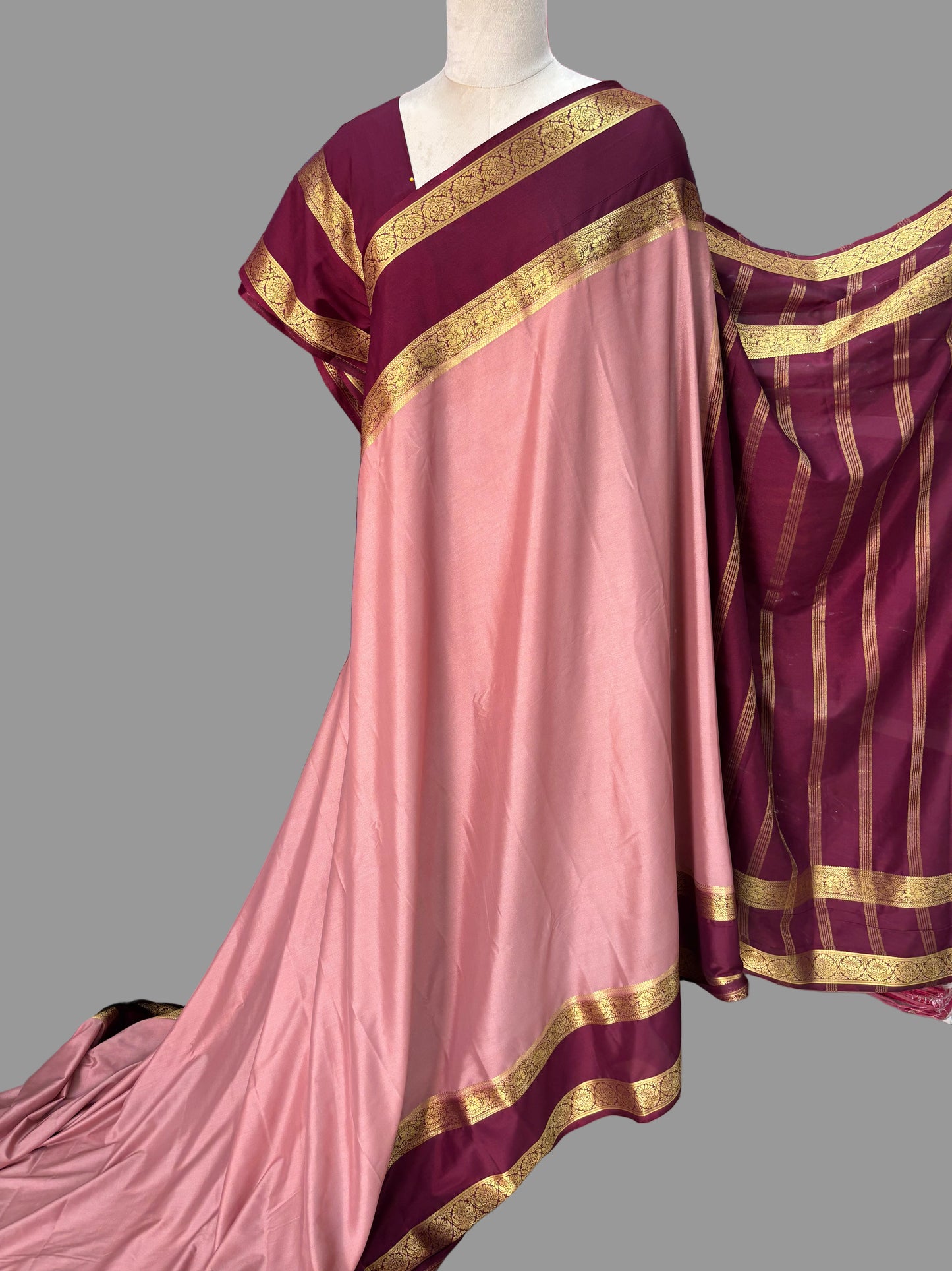 Semi Mysore Crepe (Premium, Floral Bentex Border)