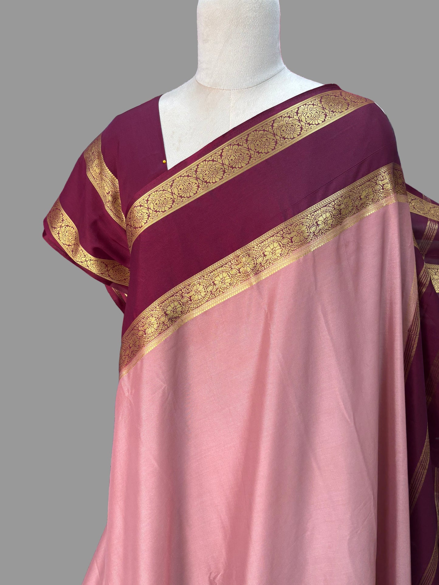 Semi Mysore Crepe (Premium, Floral Bentex Border)