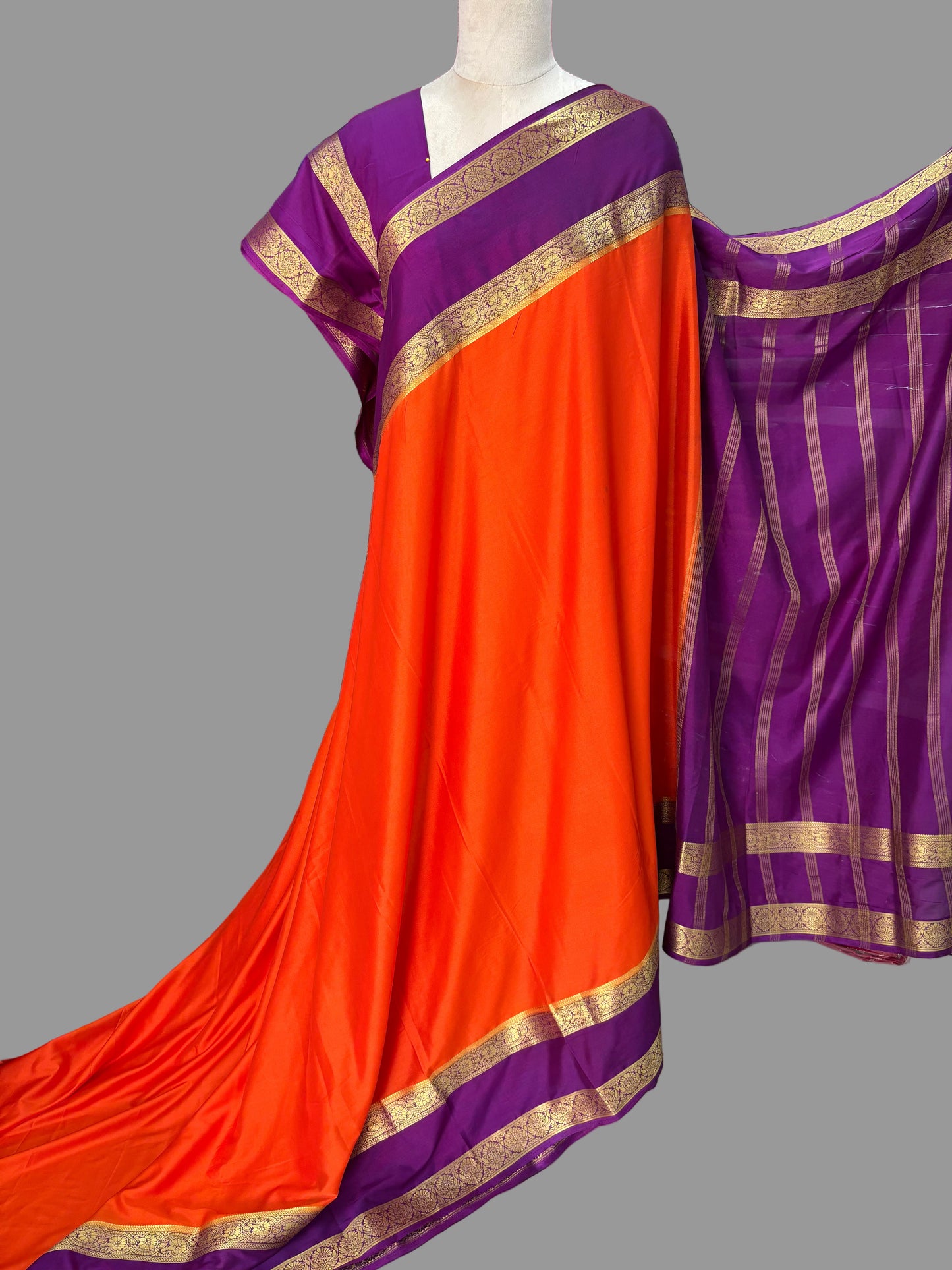 Semi Mysore Crepe (Premium, Floral Bentex Border)