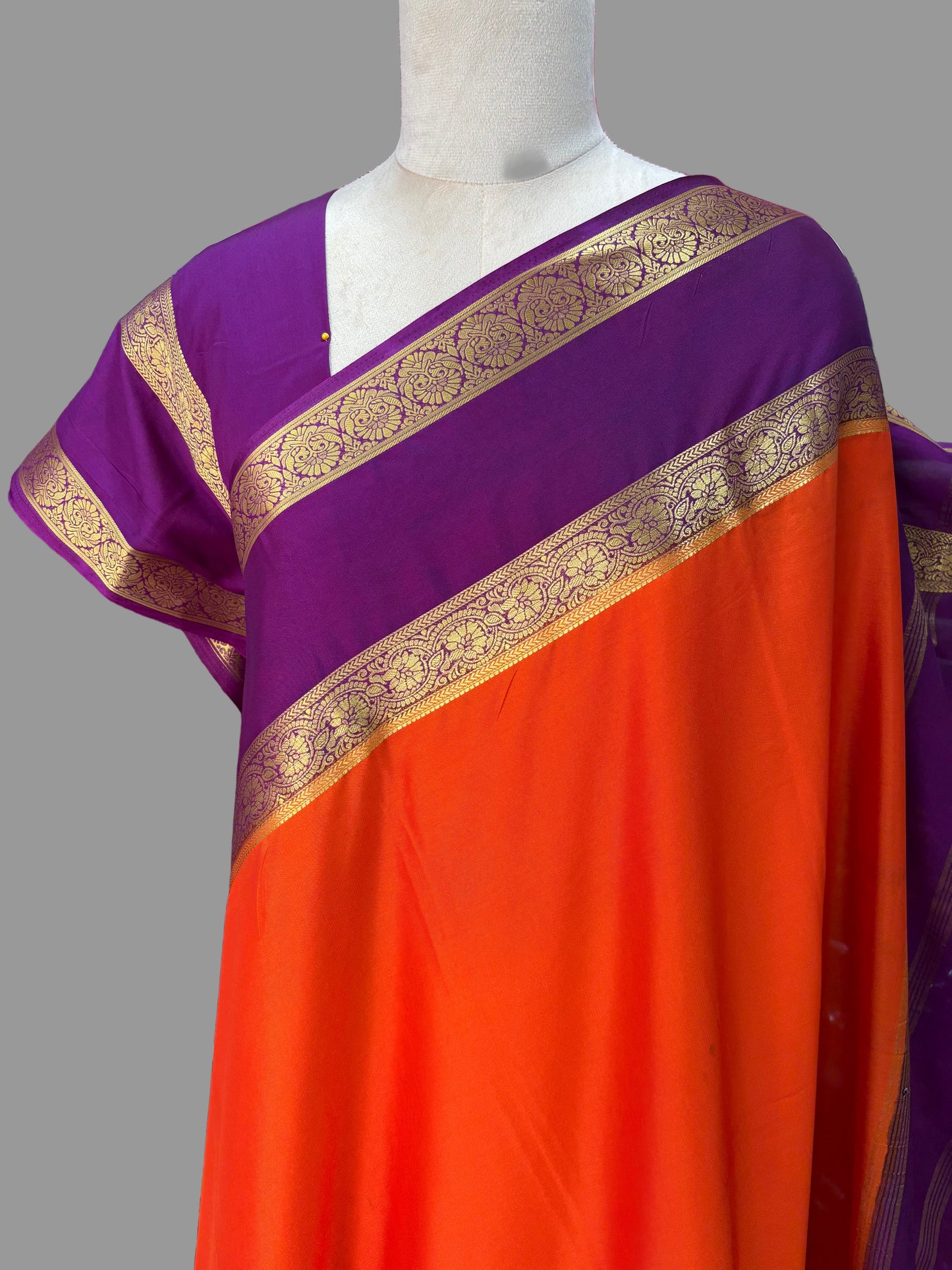 Semi Mysore Crepe (Premium, Floral Bentex Border)