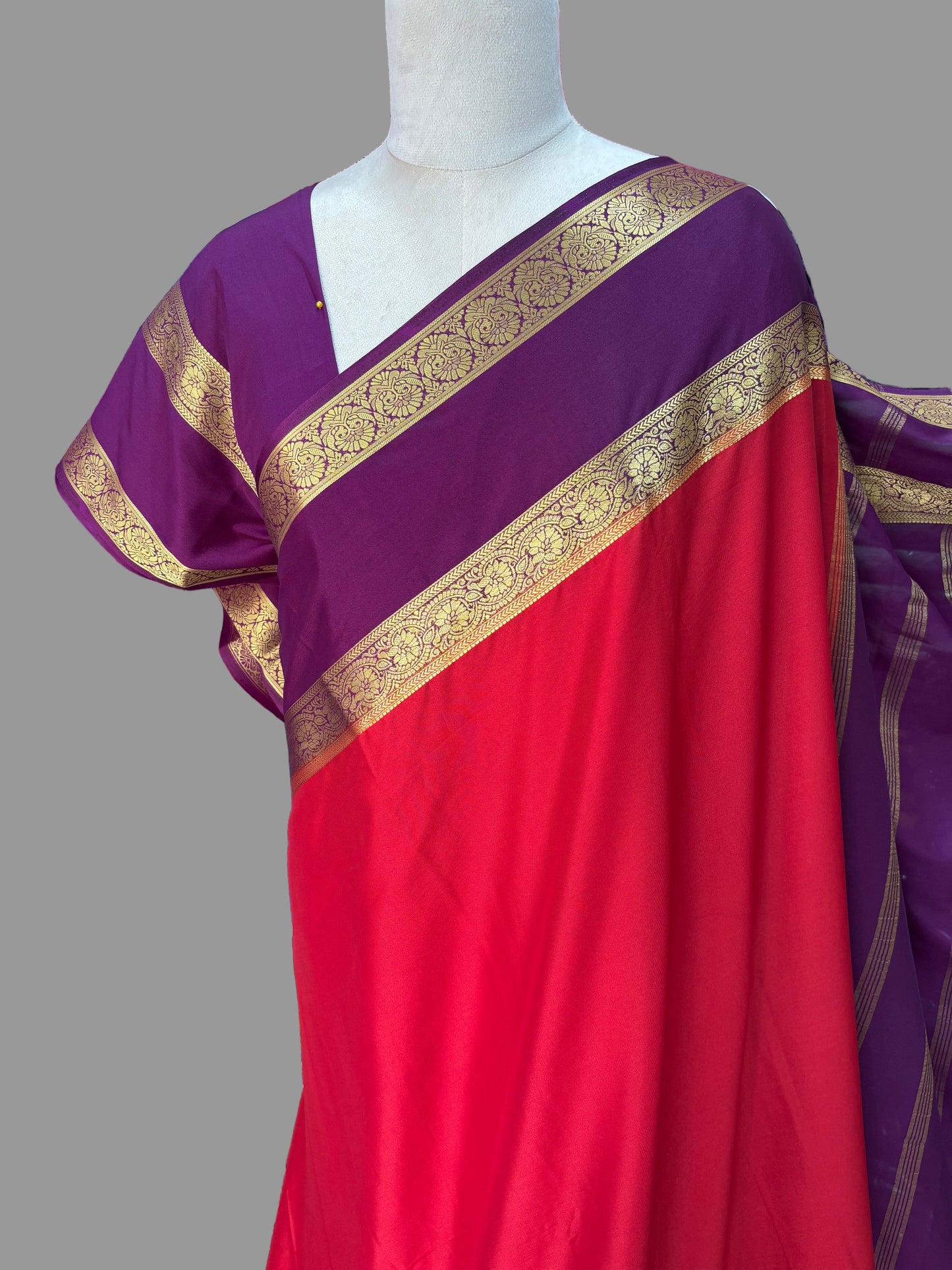 Semi Mysore Crepe (Premium, Floral Bentex Border)