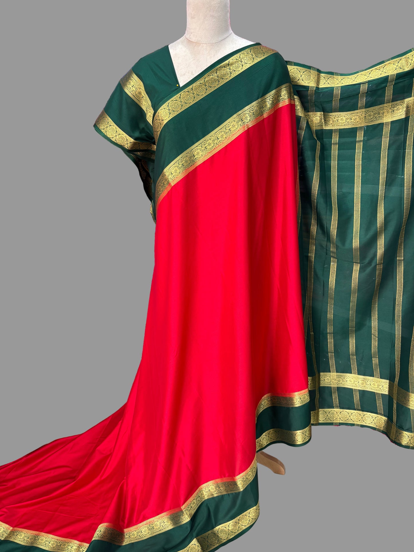 Semi Mysore Crepe (Premium, Floral Bentex Border)