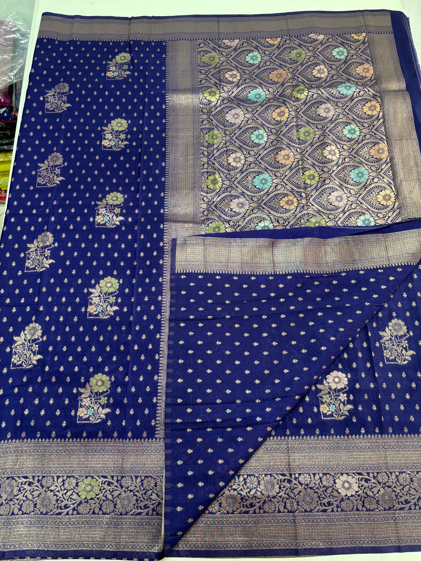 Banarasi Khaddi Georgette (Floral Meena Motifs)
