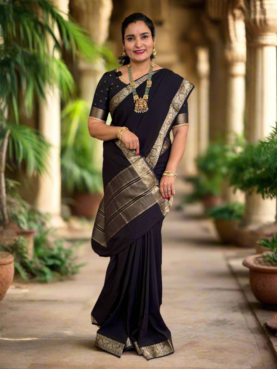 Embossed Georgette (Leaf Border)