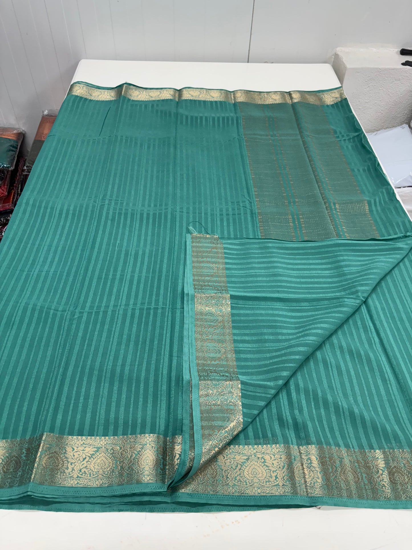 Embossed Georgette (Leaf Border)
