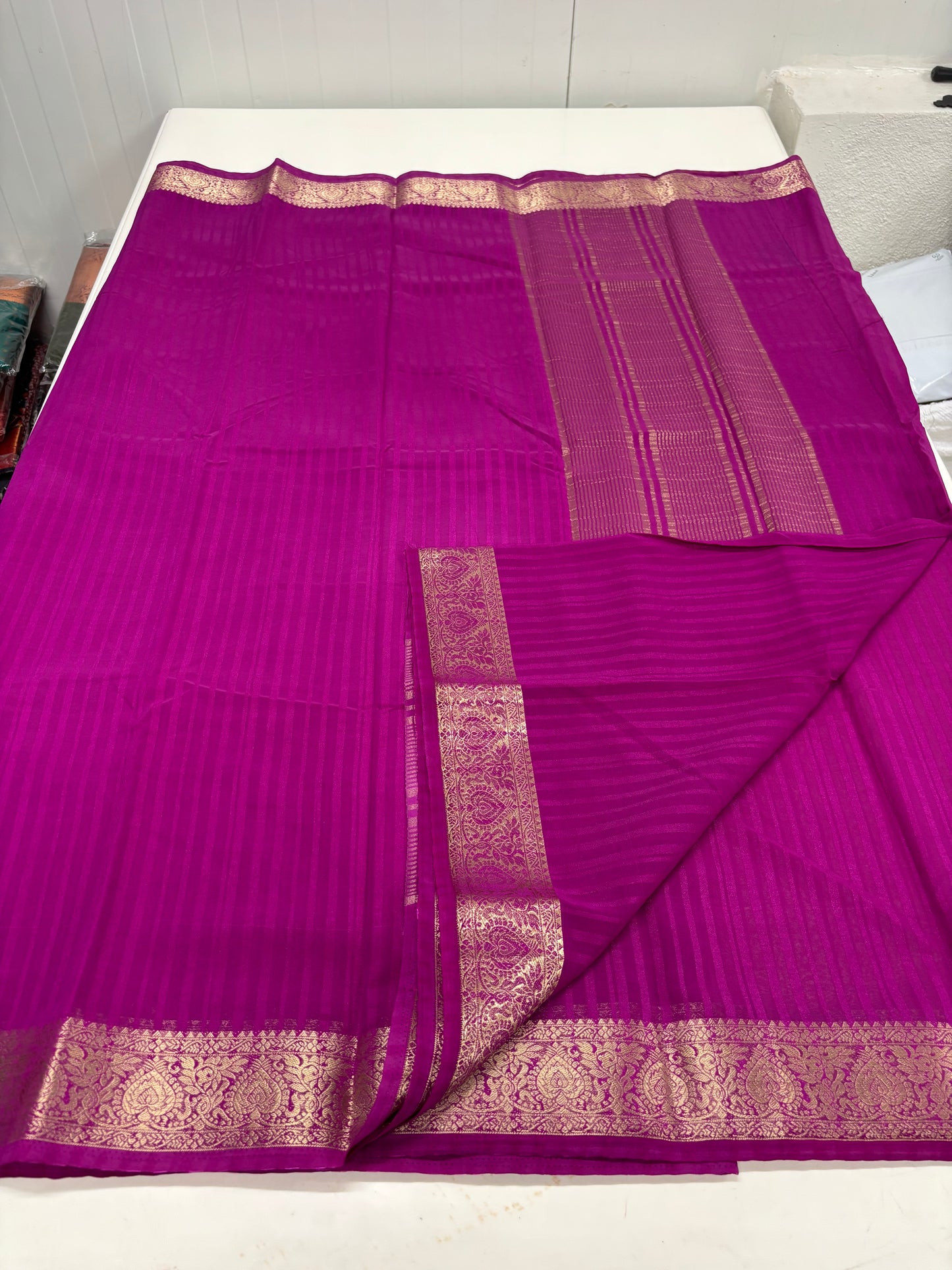 Embossed Georgette (Leaf Border)