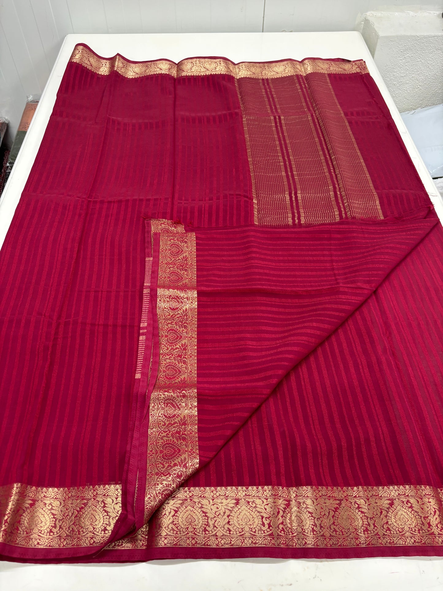 Embossed Georgette (Leaf Border)
