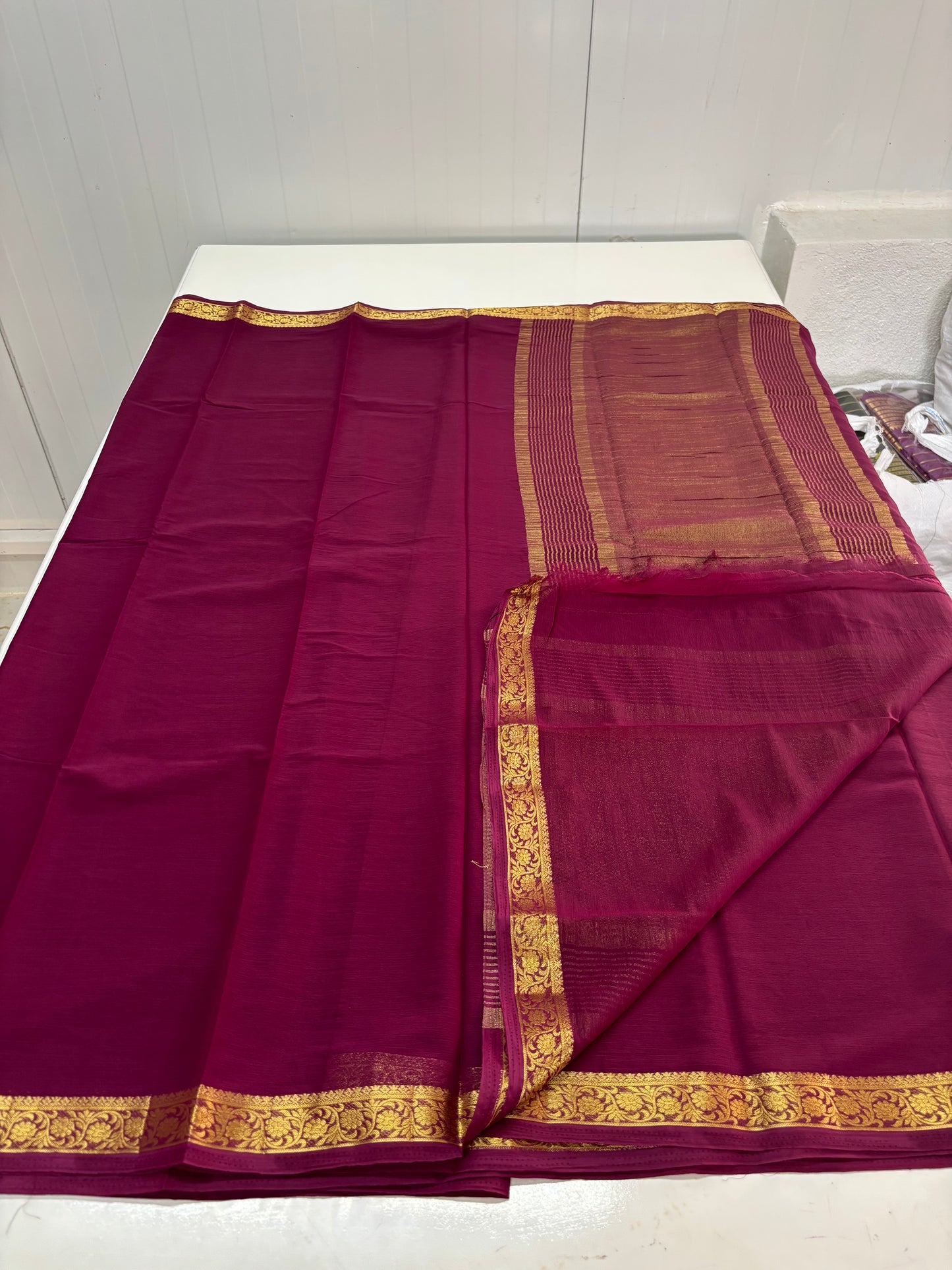 Crushed Chiffon (1-inch Floral Border)