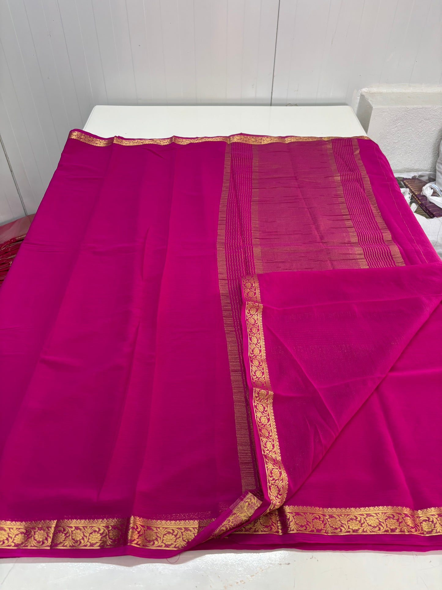 Crushed Chiffon (1-inch Floral Border)