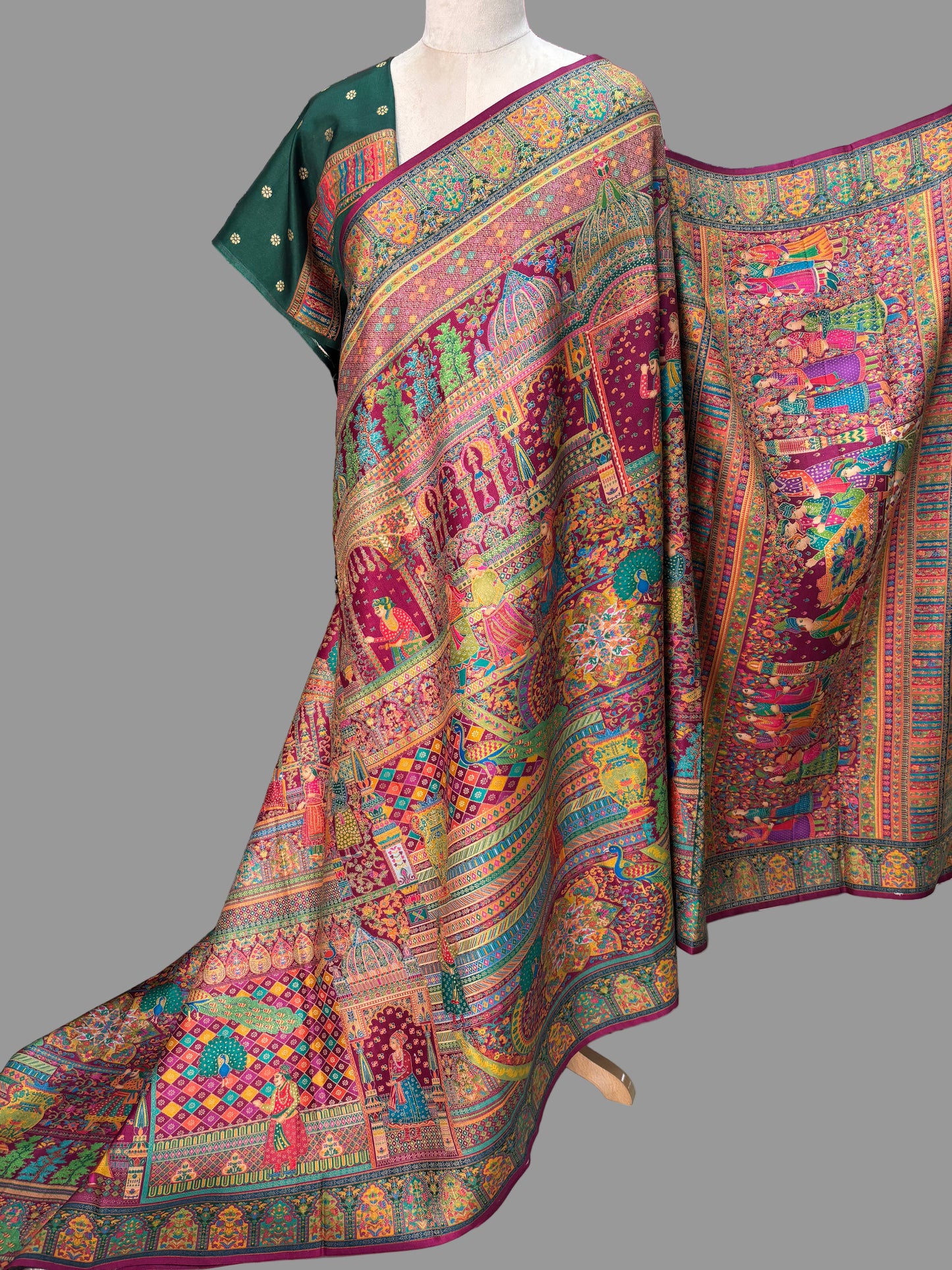 Premium Pashmina Saree (Darbar Theme)