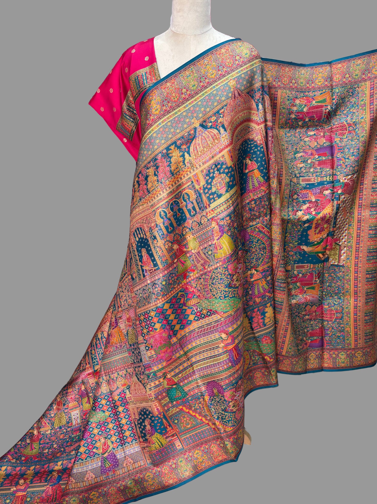 Premium Pashmina Saree (Darbar Theme)