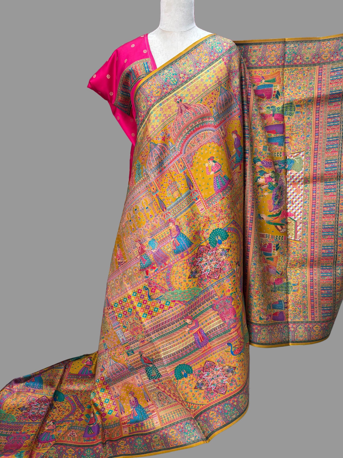 Premium Pashmina Saree (Darbar Theme)