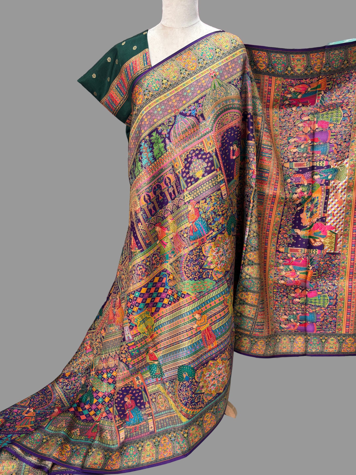 Premium Pashmina Saree (Darbar Theme)