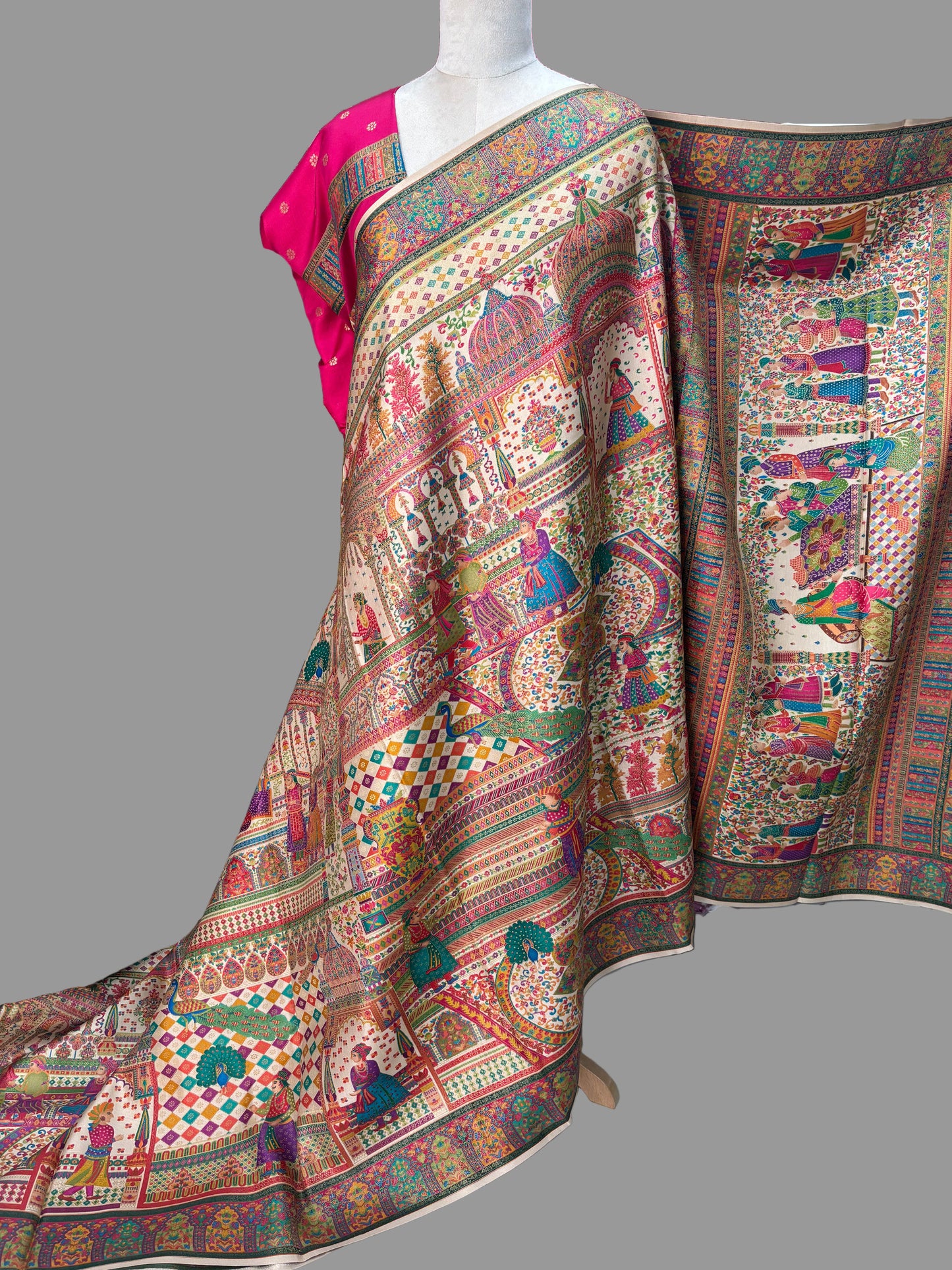 Premium Pashmina Saree (Darbar Theme)