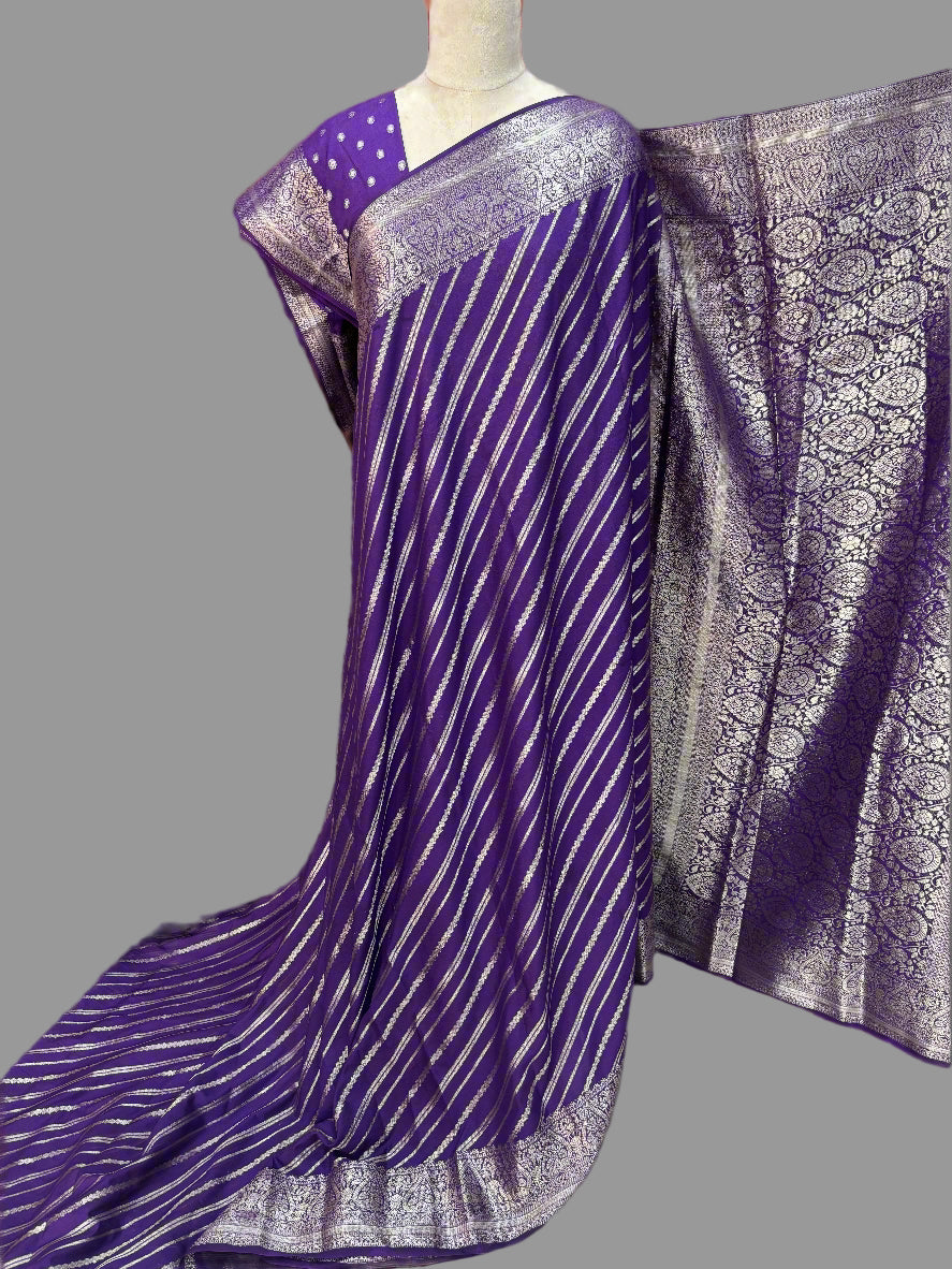 Banarasi Georgette (Grand Pallu and Rich Leaf Border)