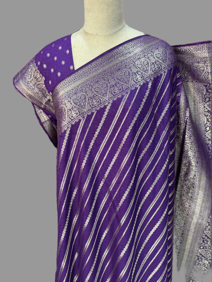 Banarasi Georgette (Grand Pallu and Rich Leaf Border)
