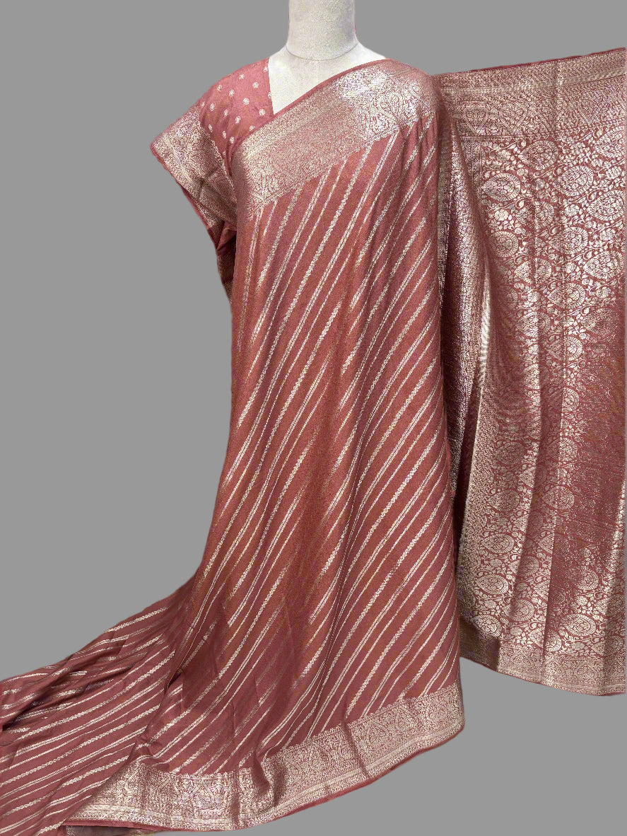 Banarasi Georgette (Grand Pallu and Rich Leaf Border)