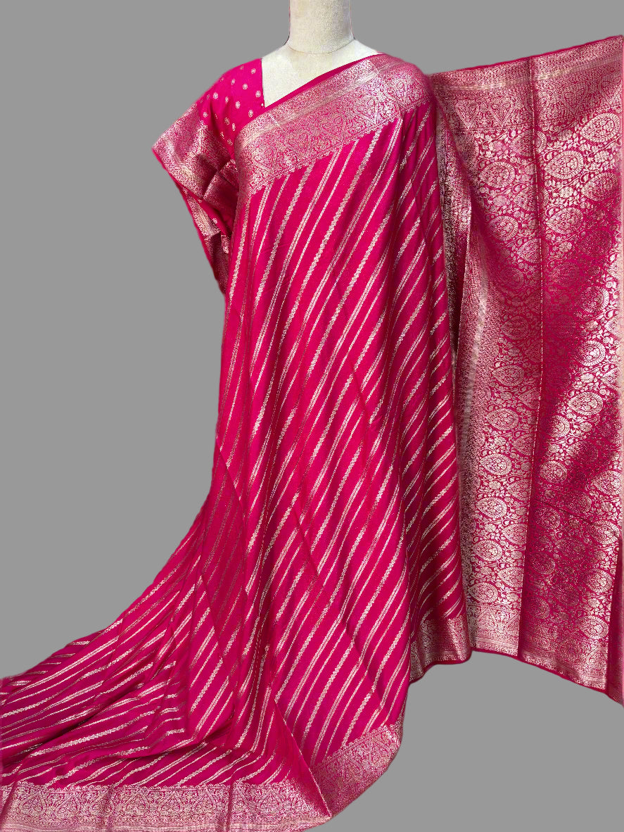 Banarasi Georgette (Grand Pallu and Rich Leaf Border)