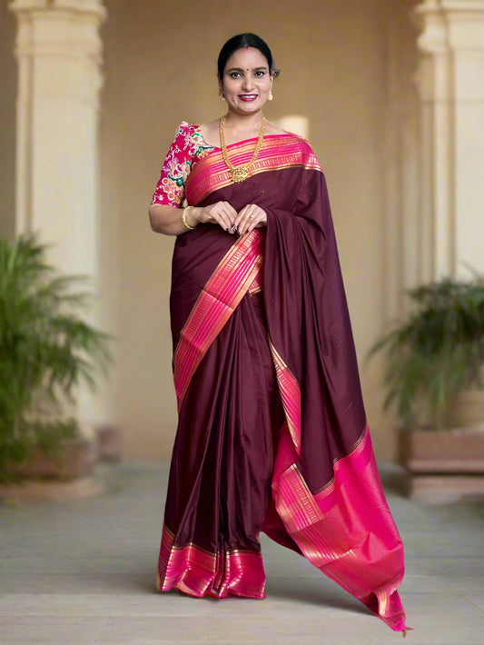 Semi Mysore Crepe (Medium Sequence Border)