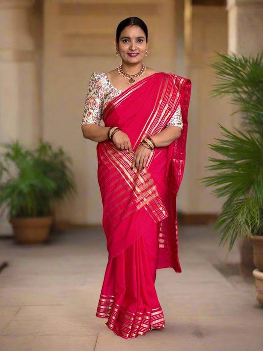 Semi Mysore Crepe (Self, Double Bentex Sequence Border)