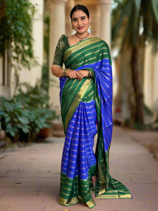 Semi Mysore Crepe (Leheriya Pattern, 2D)