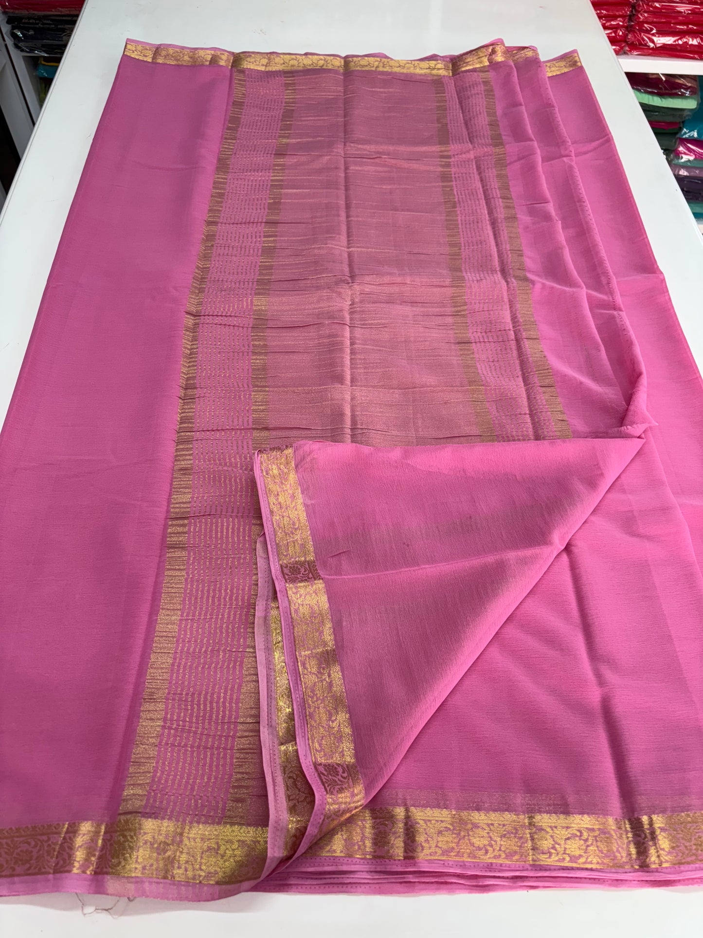 Crushed Chiffon (1-inch Floral Border)