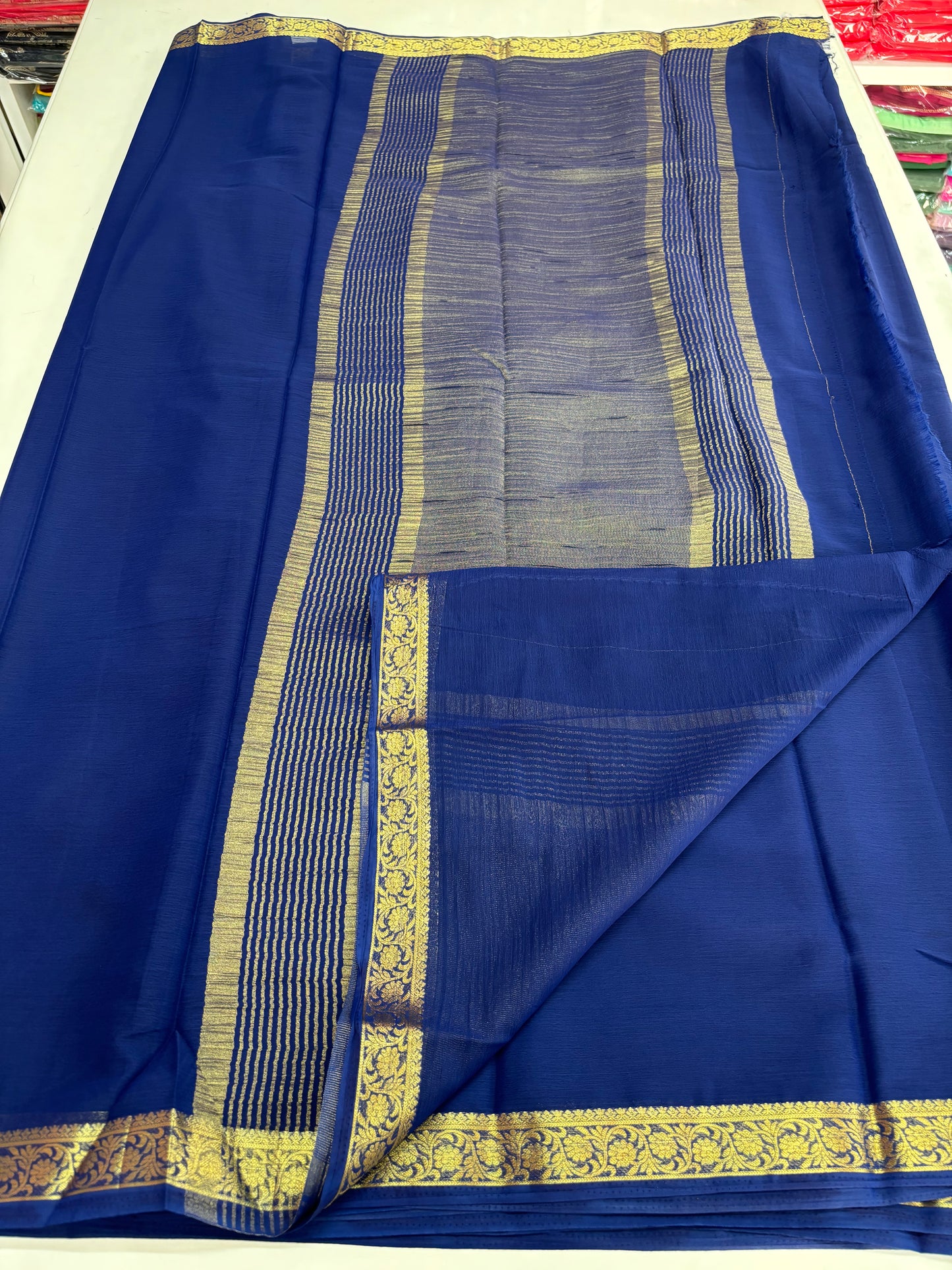 Crushed Chiffon (1-inch Floral Border)