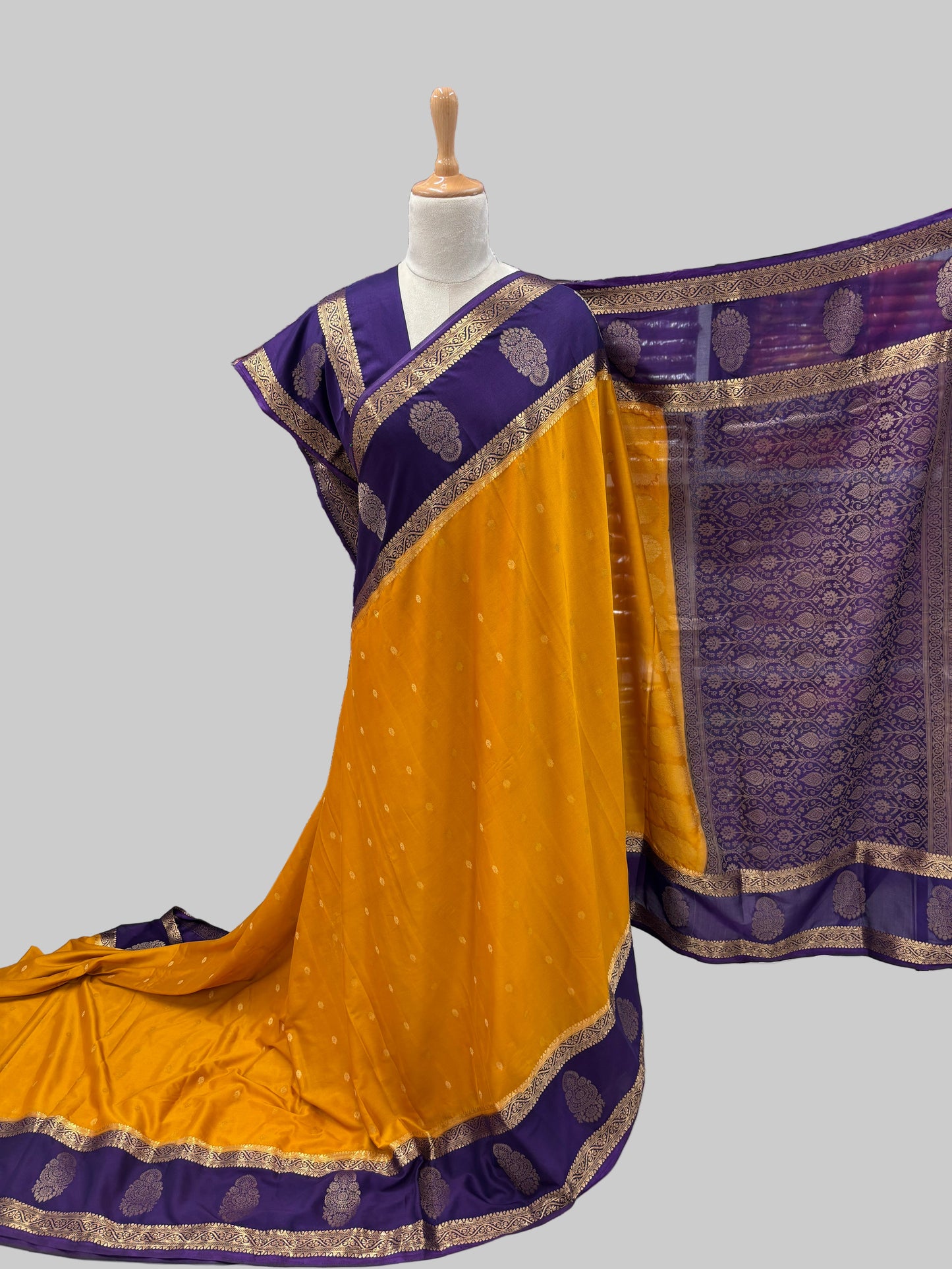 Semi Mysore Crepe (Rich Pallu and Jumka Bentex Border)